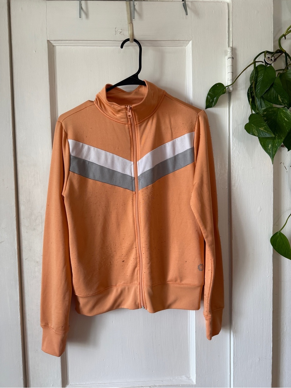 Peach Zip-Up Track Jacket with Chevron Stripes Pro Player size S